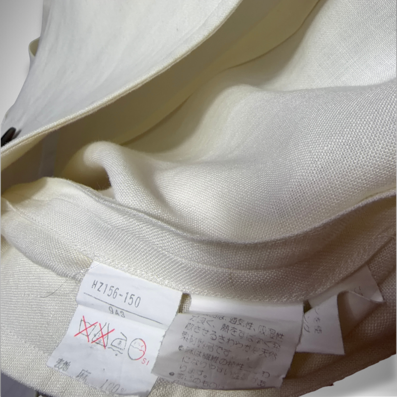 Yves Saint Laurent Vintage Diffusion Femmes Short-Sleeve Double-Breasted Linen Cream Blazer Jacket thumbnail