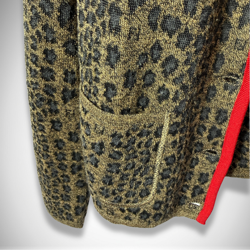 Fendi Vintage Maglia Leopard Metallic Knit Twin Set Cardigan & Shell Top thumbnail