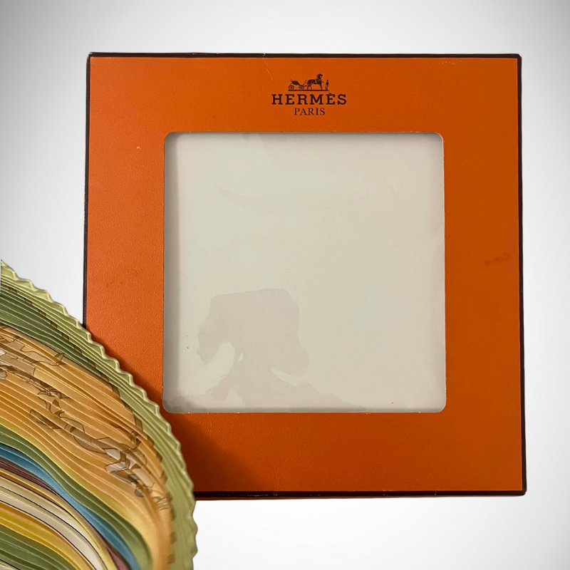 Hermès Carré Plissé "La Promenade de Longchamps" Silk Scarf thumbnail