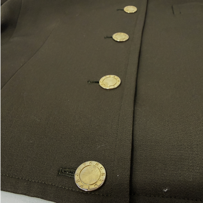Givenchy Vintage Givenchy Life Collarless Crop Jacket & Skirt Suit Set in Brown thumbnail