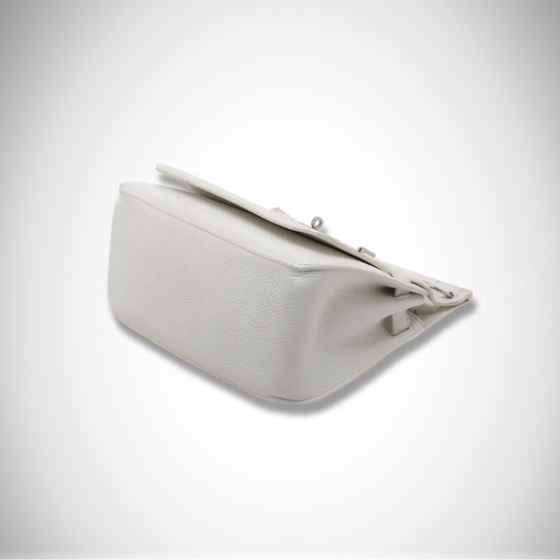 Hermès Jypsière 28 White Taurillon Clemence Leather Palladium Hardware alternate view