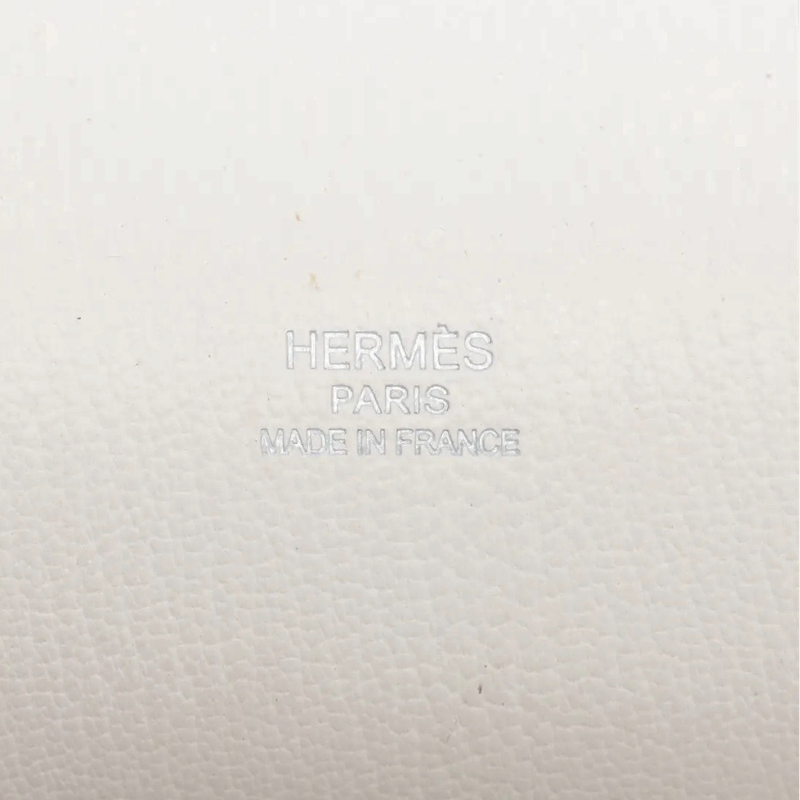 Hermès Jypsière 28 White Taurillon Clemence Leather Palladium Hardware thumbnail