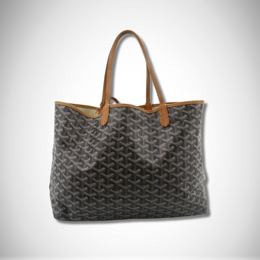 Goyard Rare Saint Louis PM Tote Bag Black/Tan with Pouch alternate view