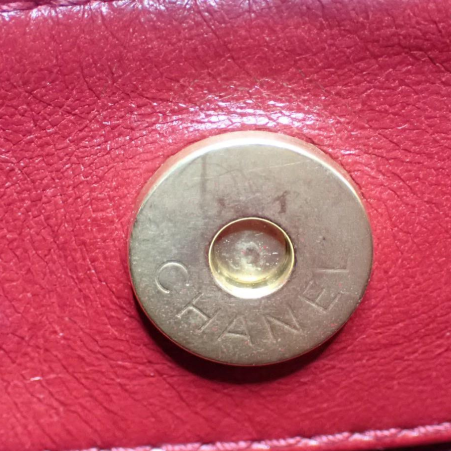 Chanel Vintage Wild Stitch Coco Mark Tote Bag in Red/Burgundy thumbnail