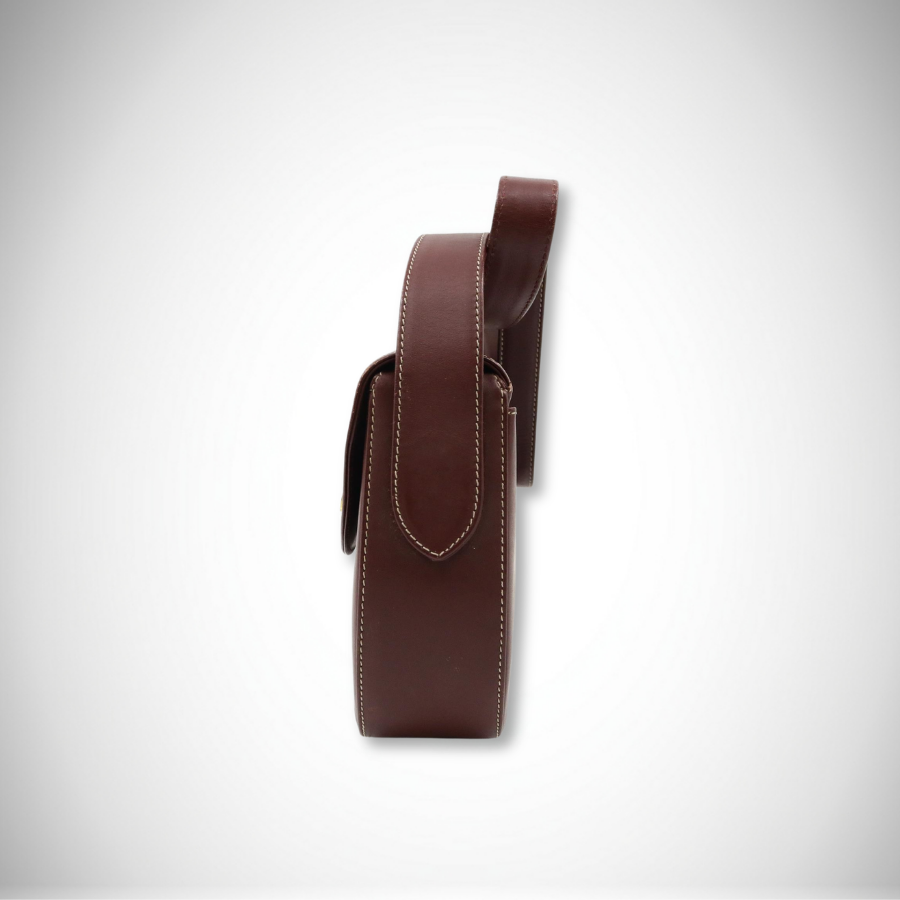 Cartier Vintage Must de Cartier Oval Flap Shoulder Bag in Burgundy thumbnail