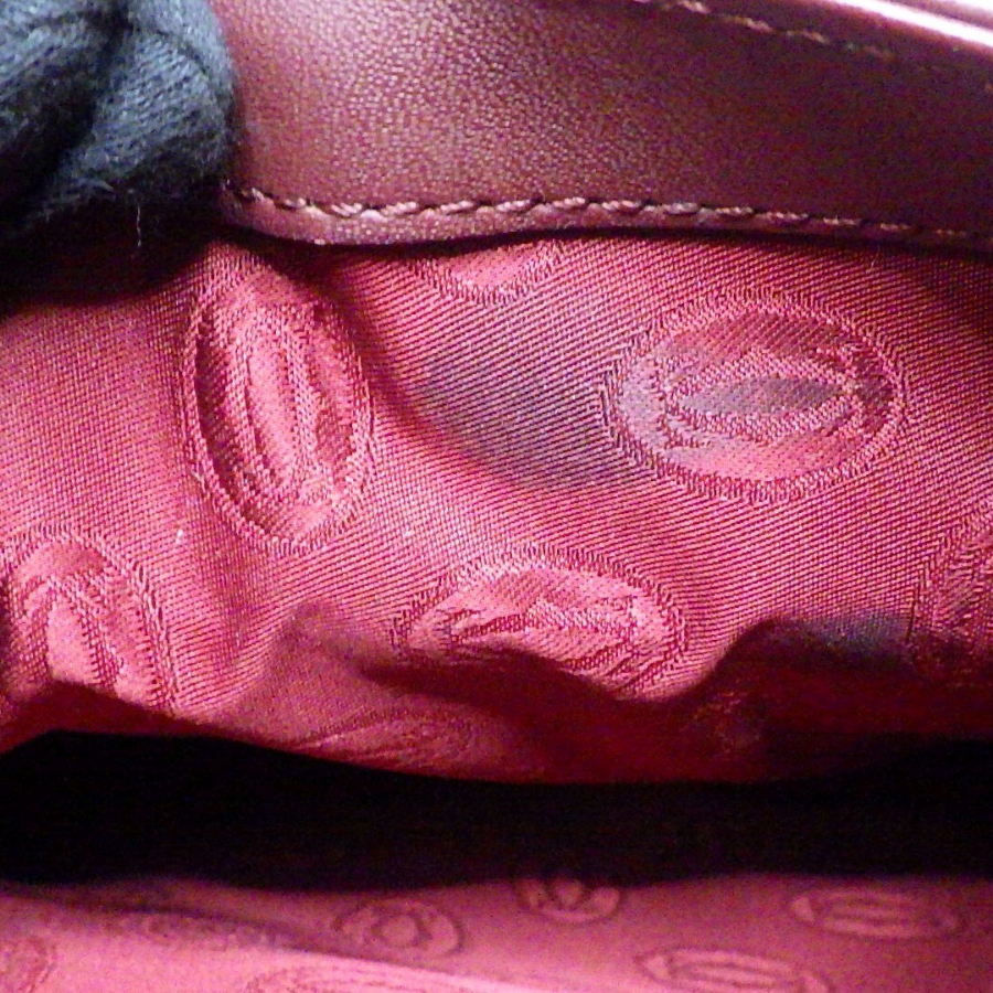 Cartier Vintage Must de Cartier Oval Flap Shoulder Bag in Burgundy thumbnail