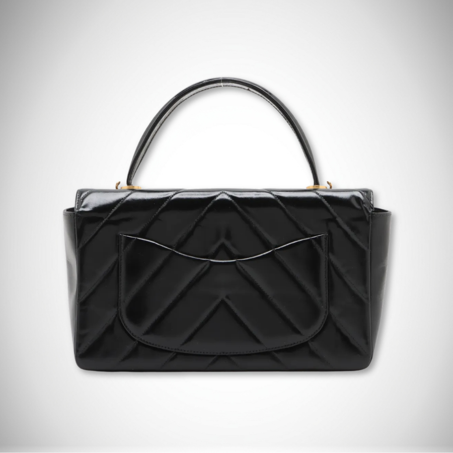 Chanel Rare Vintage Chevron V-Stitch 2-Way Handbag alternate view
