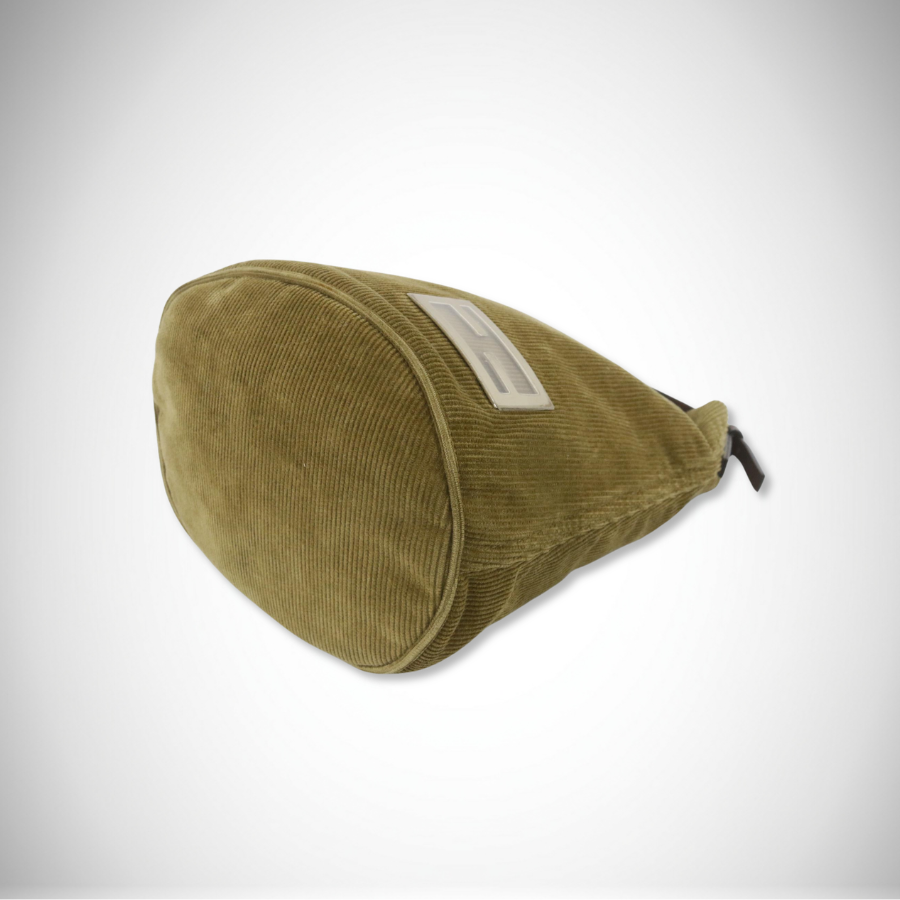 Fendi Vintage Archival Corduroy Olive Green Shoulder Bag thumbnail