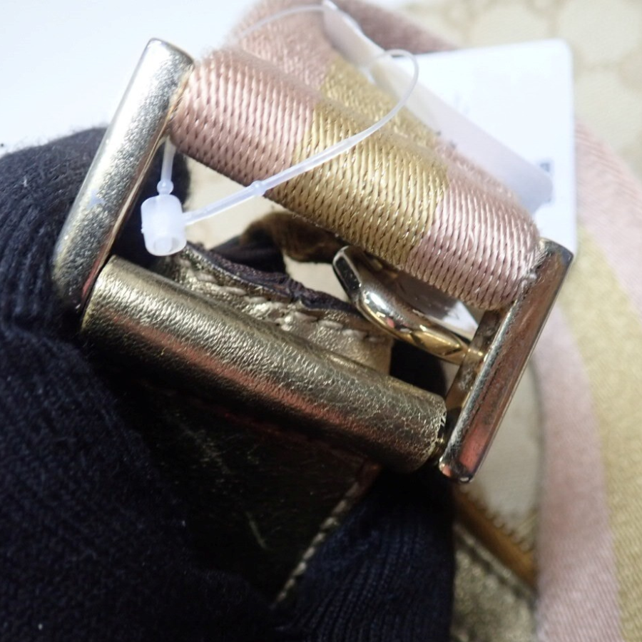 Gucci Vintage Archival GG Canvas Sherry Line Shoulder Bag Pink/Beige thumbnail