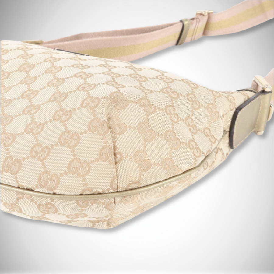 Gucci Vintage Archival GG Canvas Sherry Line Shoulder Bag Pink/Beige thumbnail
