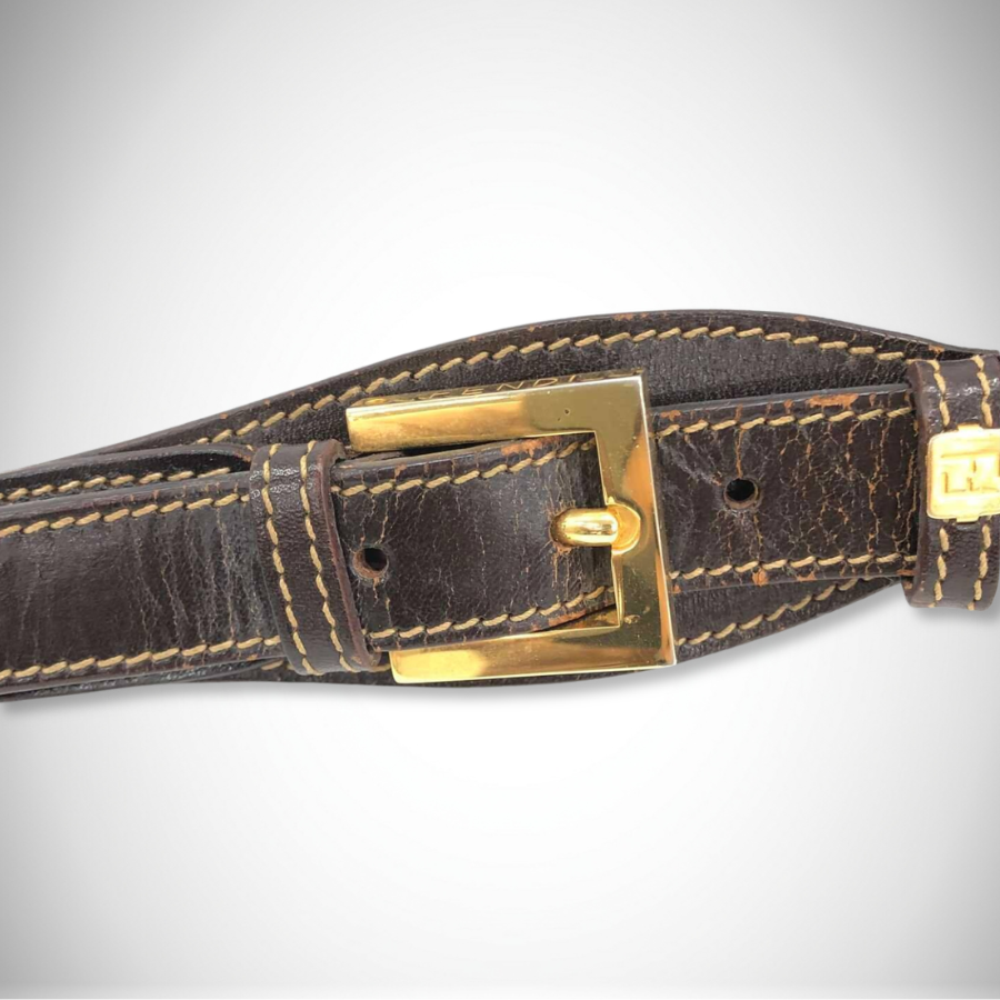 Fendi Vintage Zucca FF Monogram Canvas Baguette in Tobacco Brown thumbnail