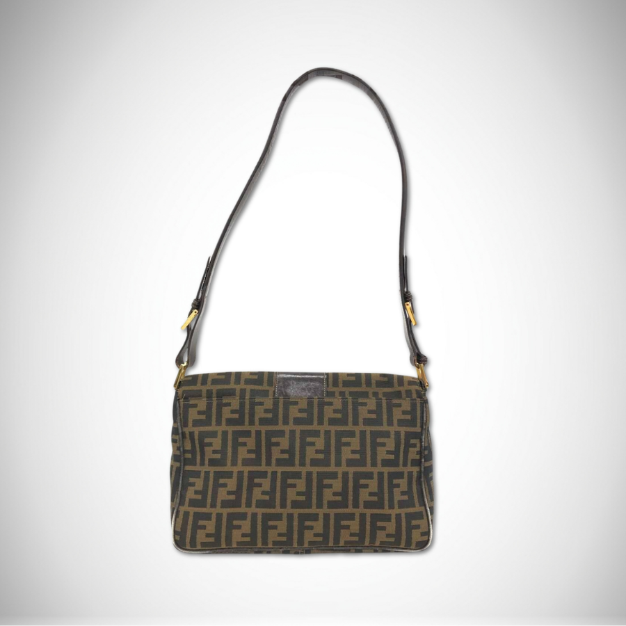 Fendi Vintage Zucca FF Monogram Canvas Baguette in Tobacco Brown thumbnail