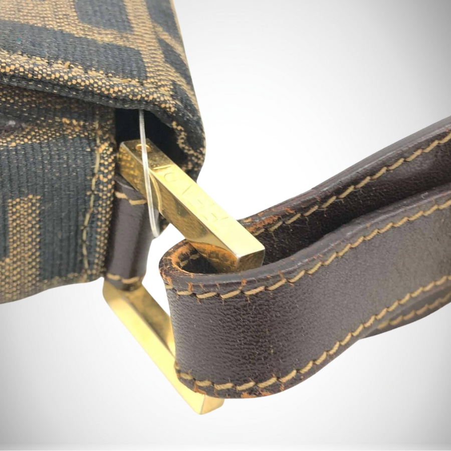 Fendi Vintage Zucca FF Monogram Canvas Baguette in Tobacco Brown thumbnail