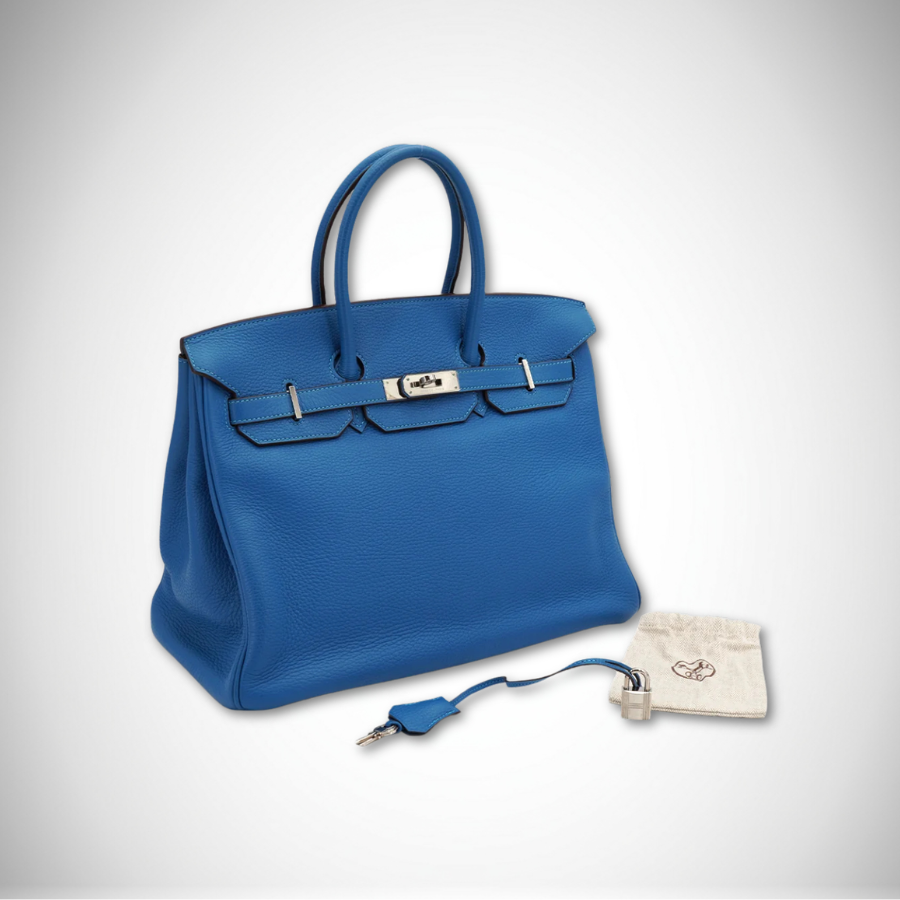 Hermès Birkin 35 Mykonos Taurillon Clemence Palladium Hardware ☐O Stamp (2011) alternate view