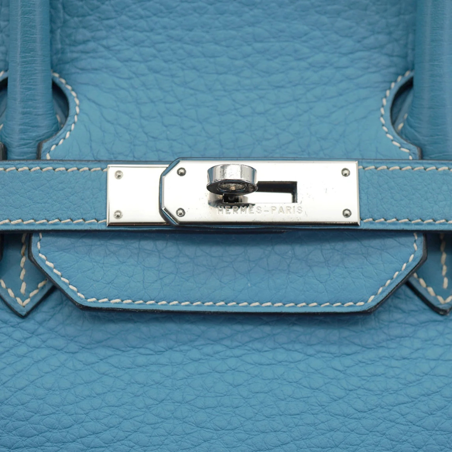 Hermès Birkin 35 Blue Jean Taurillon Clemence Palladium Hardware PHW ◻G (2003) thumbnail