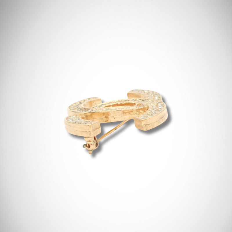Chanel Rhinestone Coco Brooch Gold thumbnail