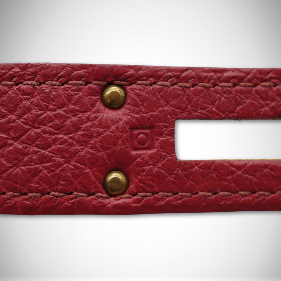 Hermès Shoulder Kelly 42 in Rubis Taurillon Clemence Leather Gold Hardware Square O stamp (2011) thumbnail