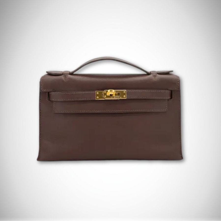 Hermès Kelly Pochette Sellier Havane Evergrain Gold Hardware Square J (2006) alternate view