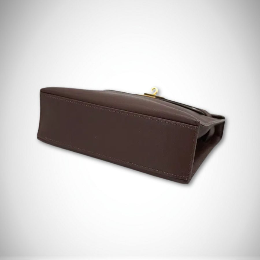 Hermès Kelly Pochette Sellier Havane Evergrain Palladium Hardware Square J (2006) thumbnail