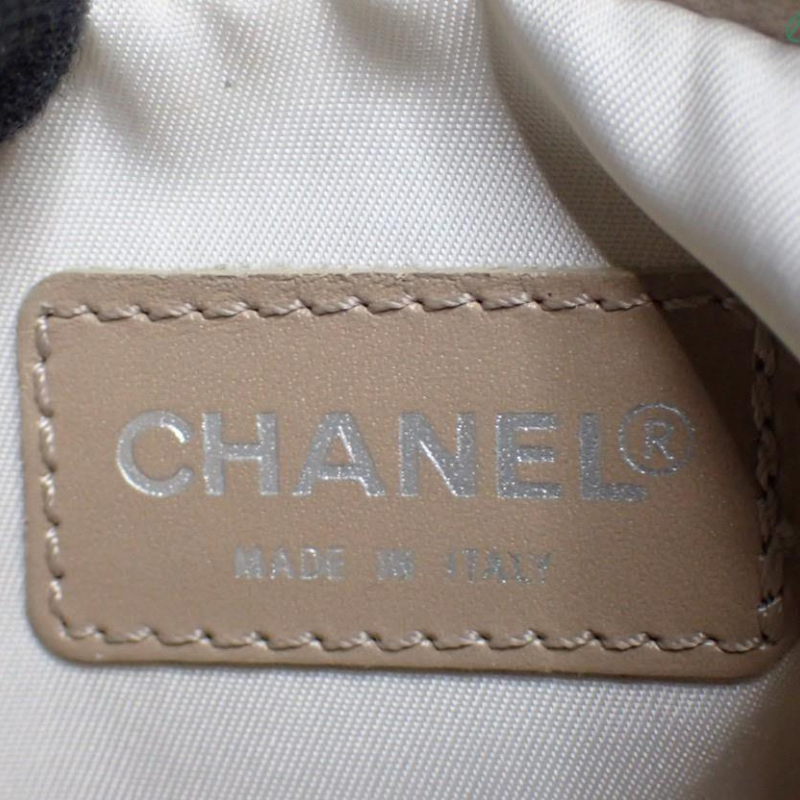 Chanel Travel Line Nylon Zip Wristlet in Beige thumbnail