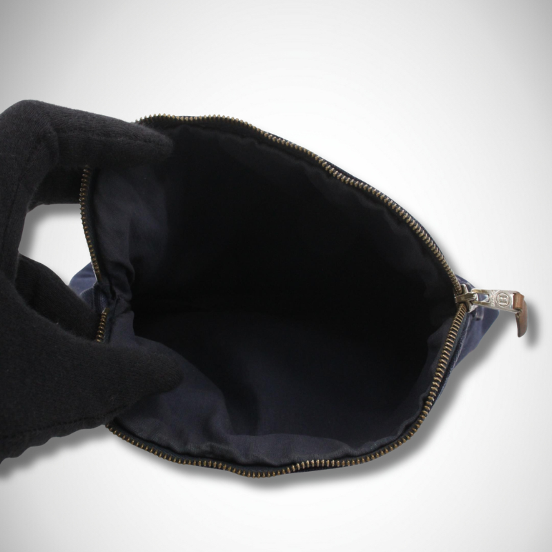 Hermès Bolide Pouch in Navy Blue and Brown thumbnail