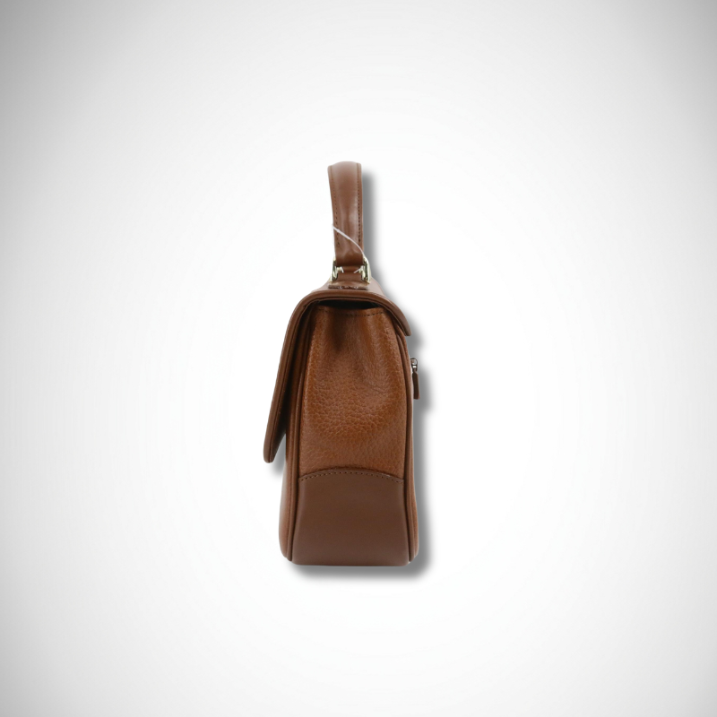 Burberrys Vintage Pebbled Leather Flap Top Handle Bag thumbnail