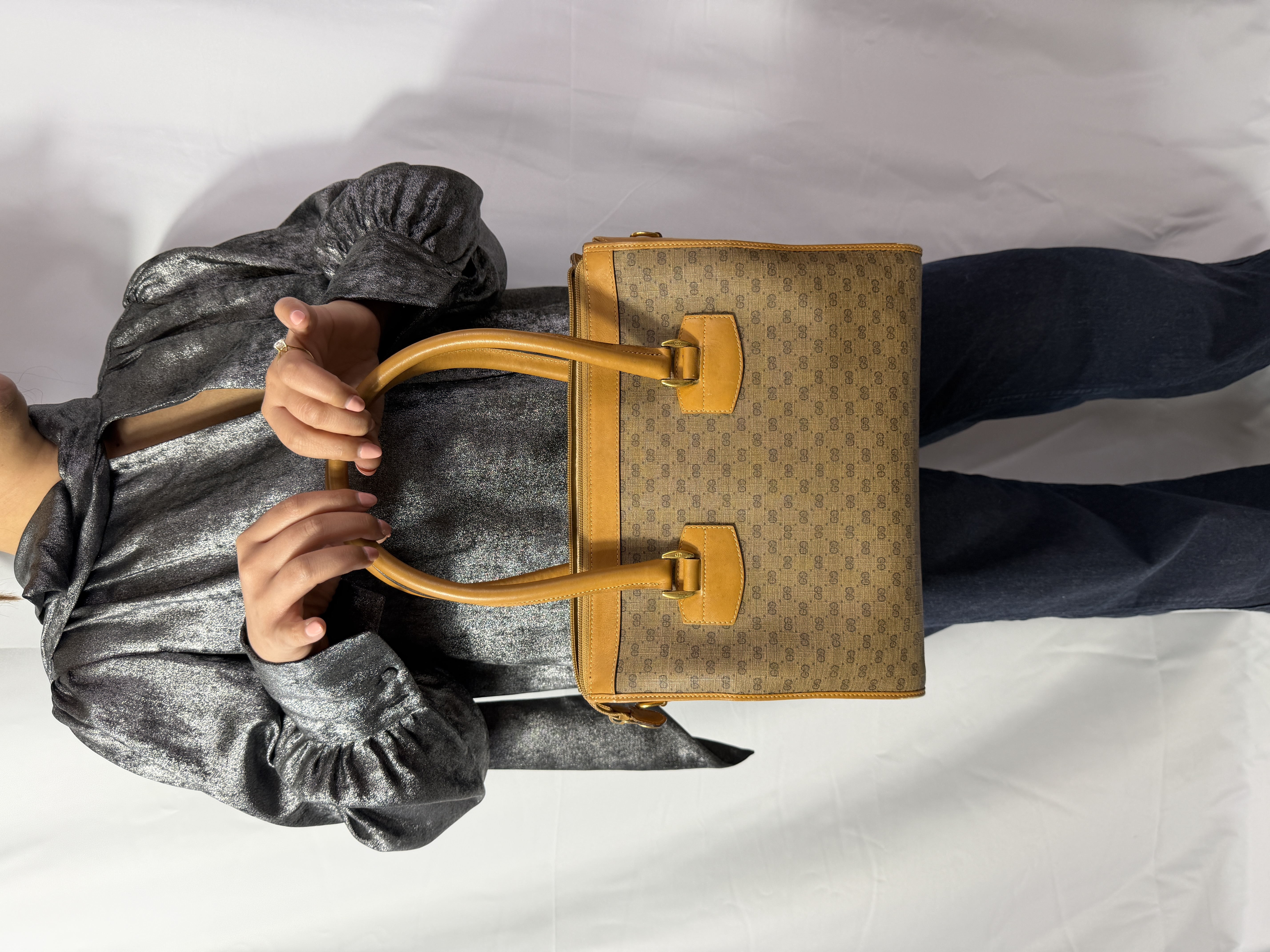Vintage Gucci Micro GG Canvas Top Handle Tote Bag thumbnail