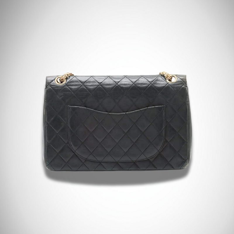 Chanel Matelassé Lambskin Double Flap Double Chain Bag Black Gold Metal Fittings alternate view