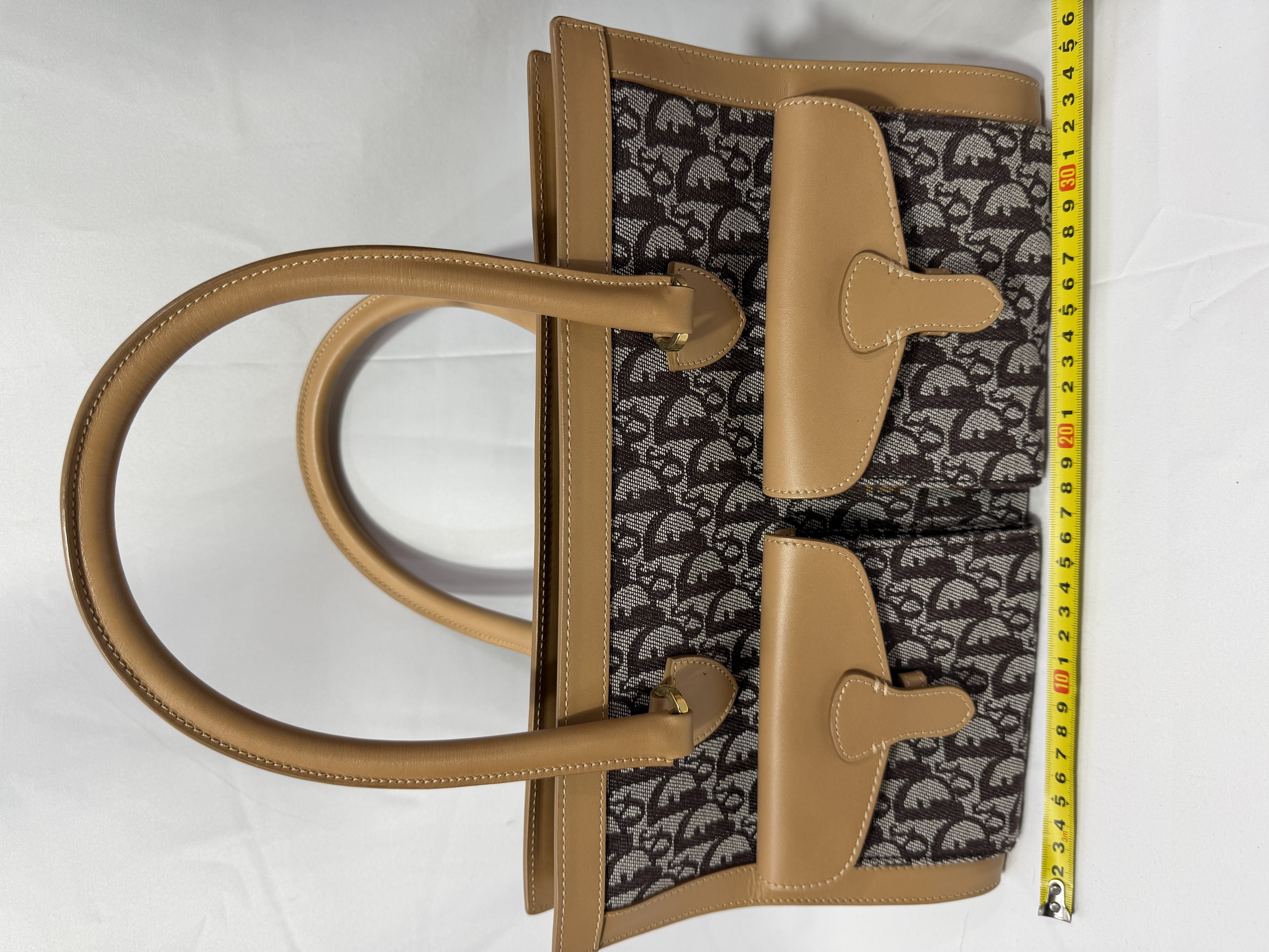 Christian Dior Vintage Diorissimo Trotter Canvas Double Pocket Tote Bag thumbnail