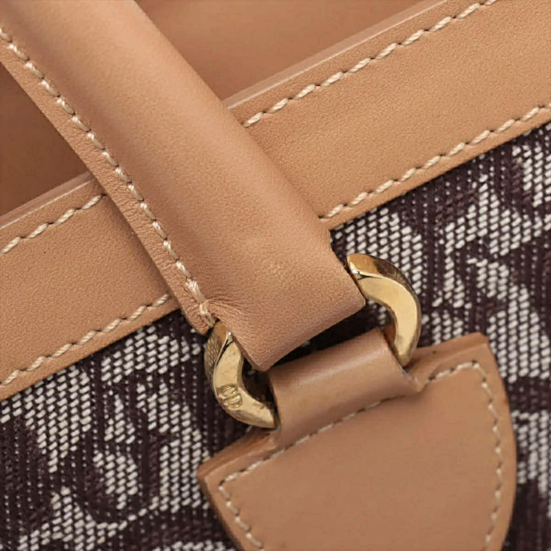 Christian Dior Diorissimo Trotter Canvas Double Pocket Tote Bag Brown thumbnail