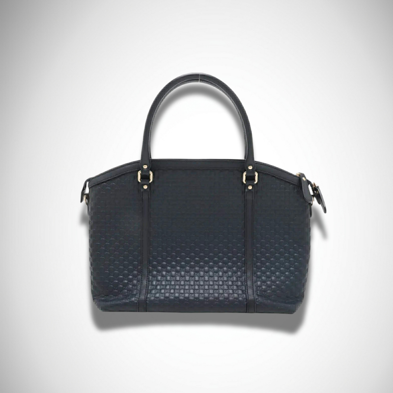Gucci Micro Guccissima Leather 2 Way Tote Bag Navy Blue 449657 alternate view
