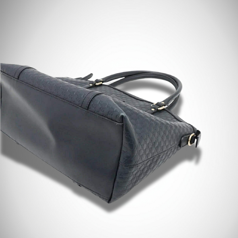 Gucci Micro Guccissima Leather 2 Way Tote Bag Navy Blue 449657 thumbnail