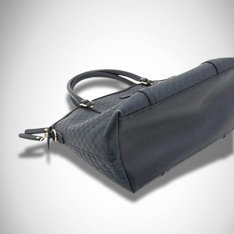 Gucci Micro Guccissima Leather 2 Way Tote Bag Navy Blue 449657 thumbnail