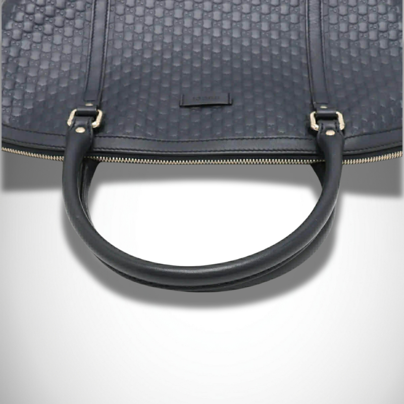 Gucci Micro Guccissima Leather 2 Way Tote Bag Navy Blue 449657 thumbnail