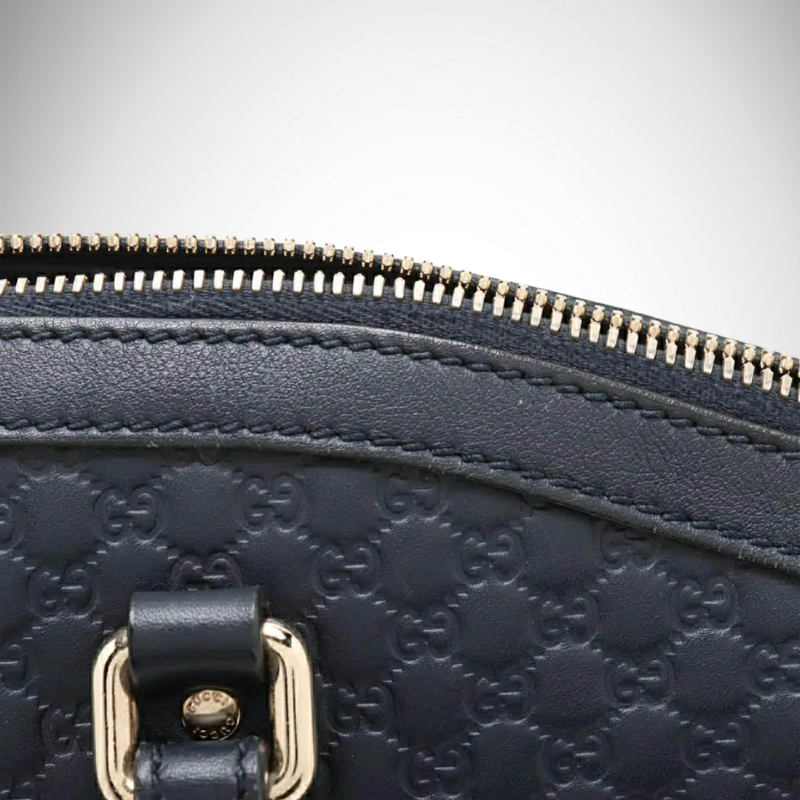 Gucci Micro Guccissima Leather 2 Way Tote Bag Navy Blue 449657 thumbnail