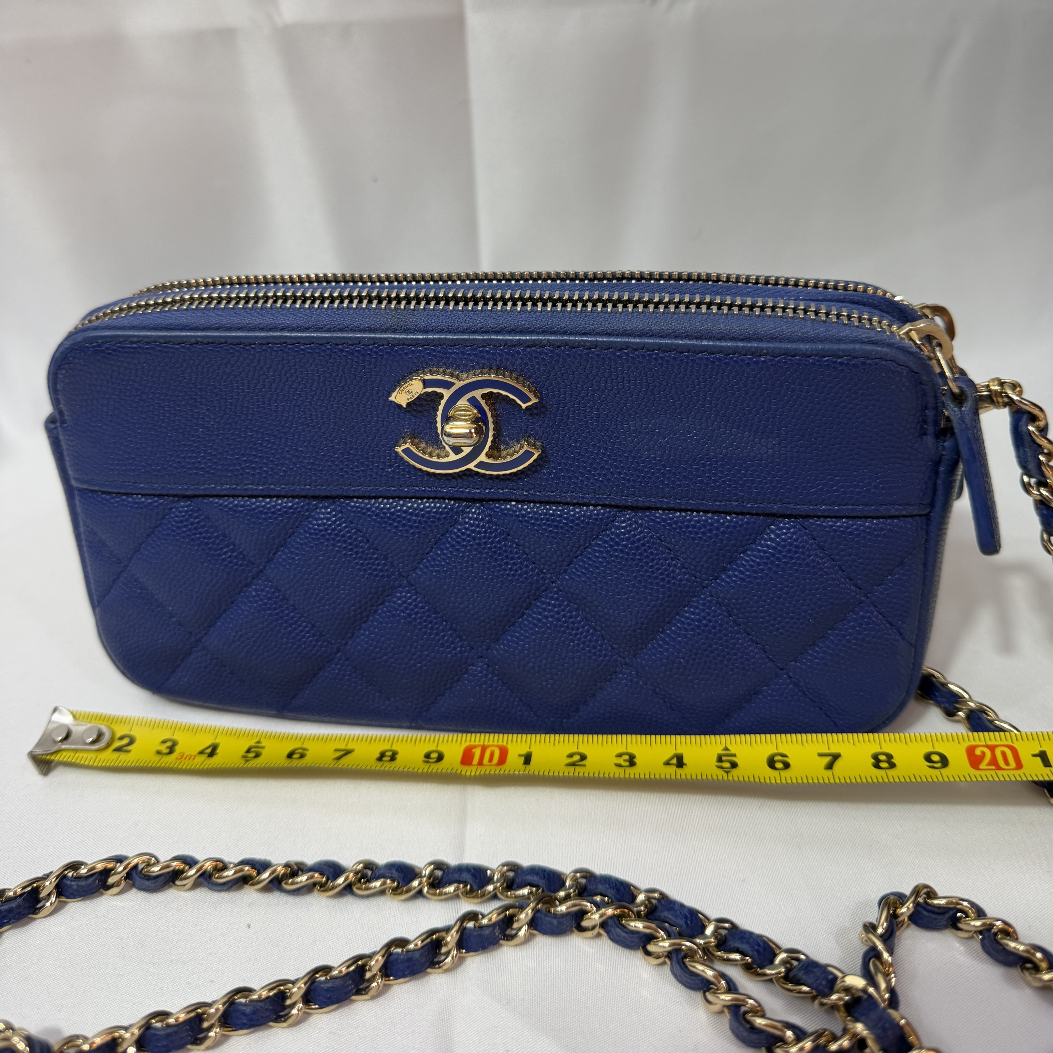 Chanel Caviar Quilted Small Clutch in Light Blue thumbnail