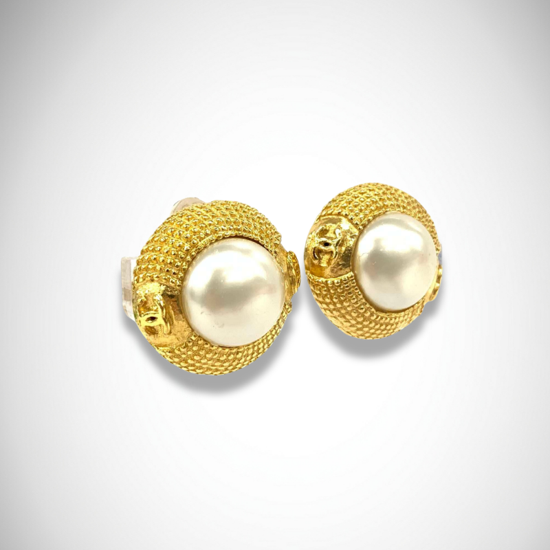 Chanel Faux Pearl Earrings alternate view