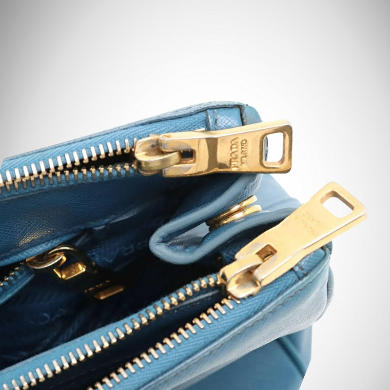 Prada Blue Saffiano Leather 2-Way Top Handle Bag thumbnail