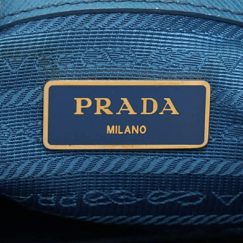 Prada Blue Saffiano Leather 2-Way Top Handle Bag thumbnail