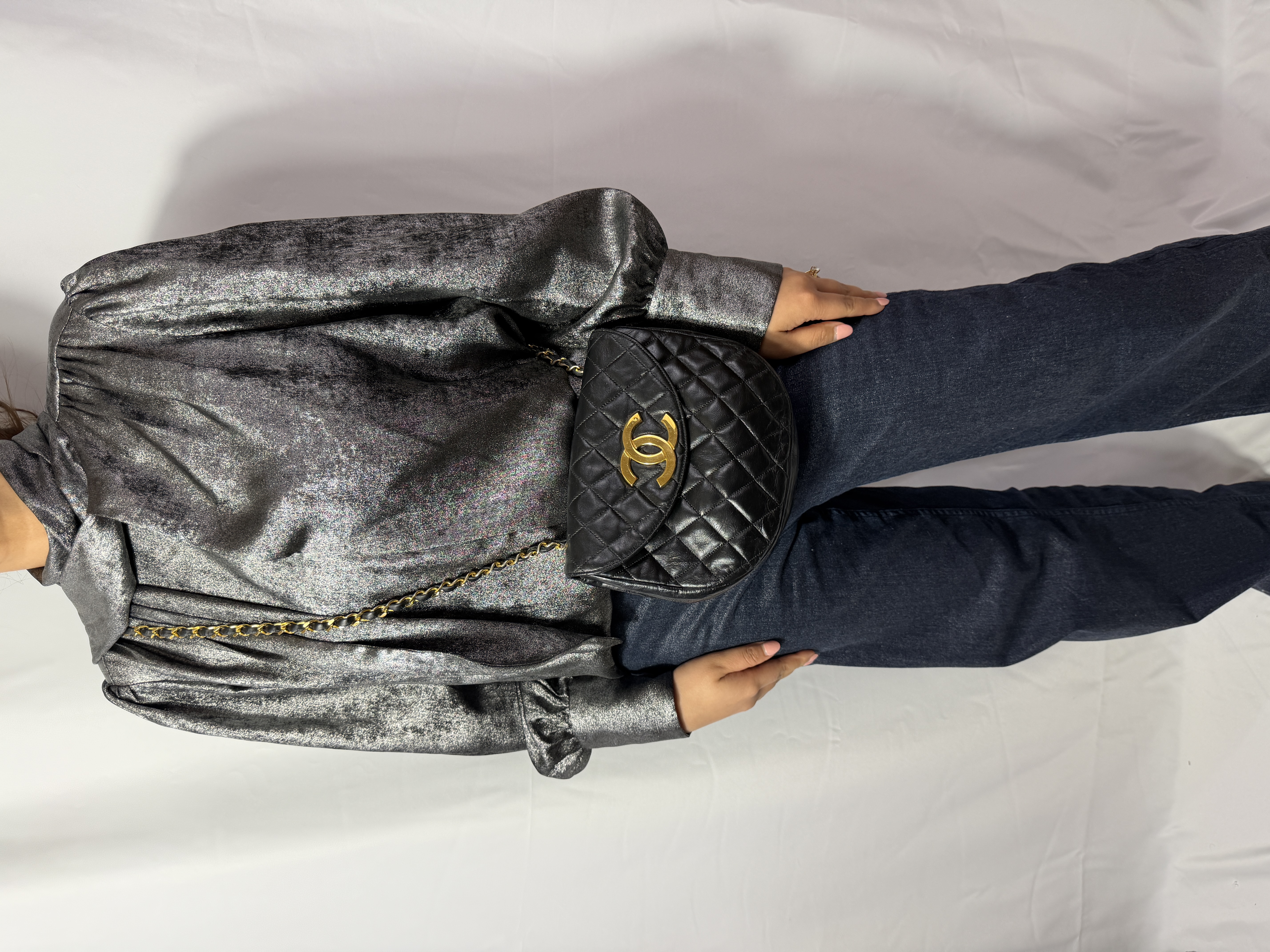 Chanel Vintage Matelassé Round Flap Bag thumbnail