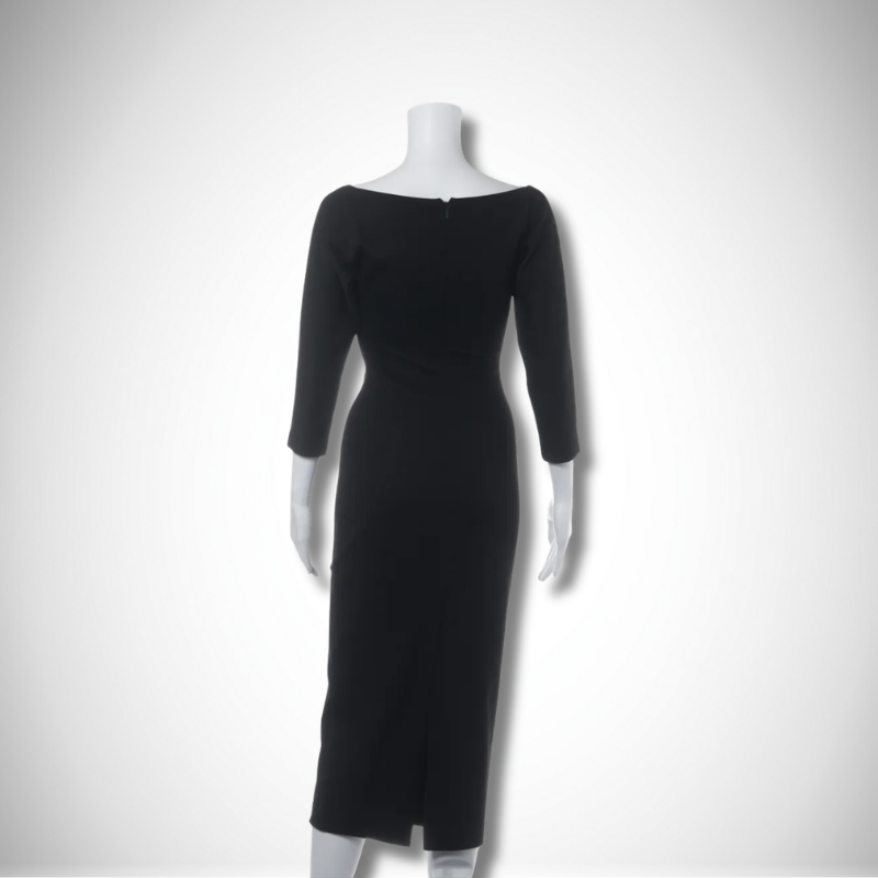 Fendi Black Stretch Wool & Nylon Bodycon Dress 36 alternate view