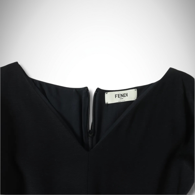 Fendi Black Stretch Wool & Nylon Bodycon Dress 36 thumbnail