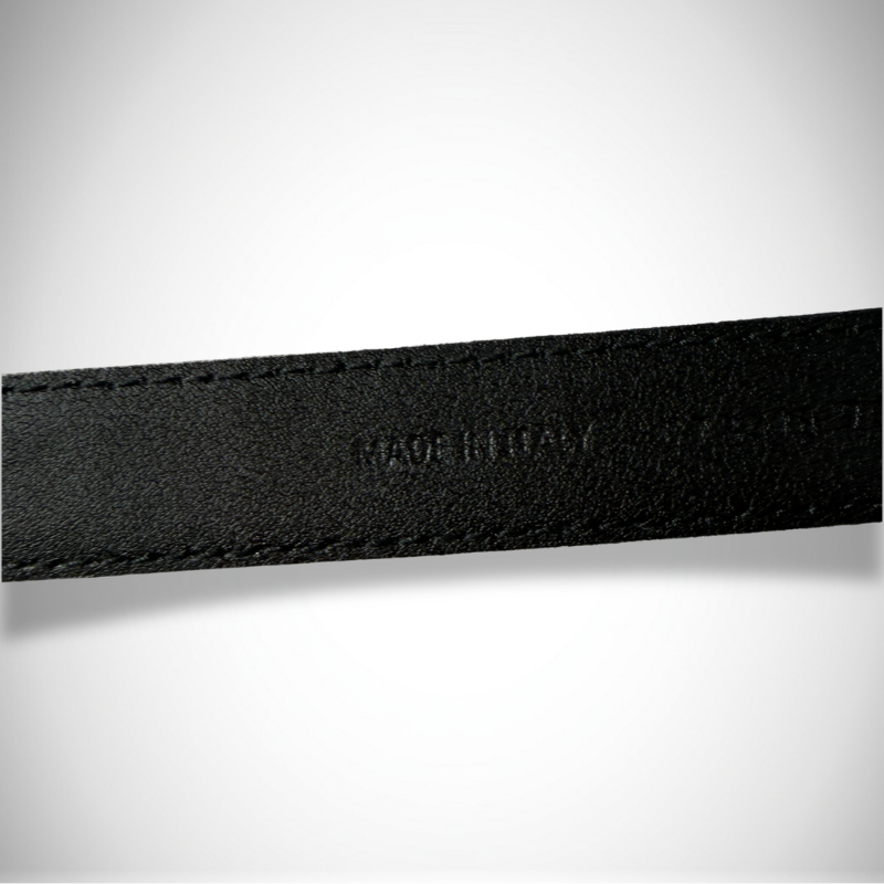 Balenciaga BB Crystal Buckle White Croc-Embossed Thin Leather Belt thumbnail
