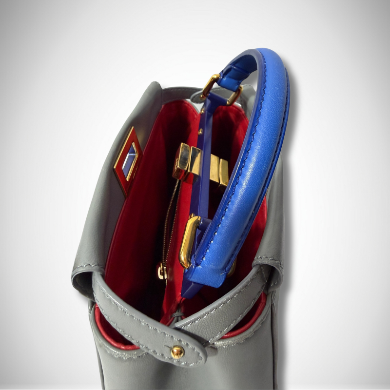 Fendi Peekaboo Mini 3-Colors Leather Top Handle Bag with Detachable Shoulder Strap thumbnail