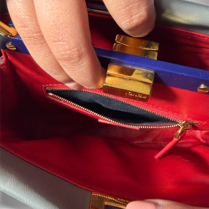 Fendi Peekaboo Mini 3-Colors Leather Top Handle Bag with Detachable Shoulder Strap thumbnail