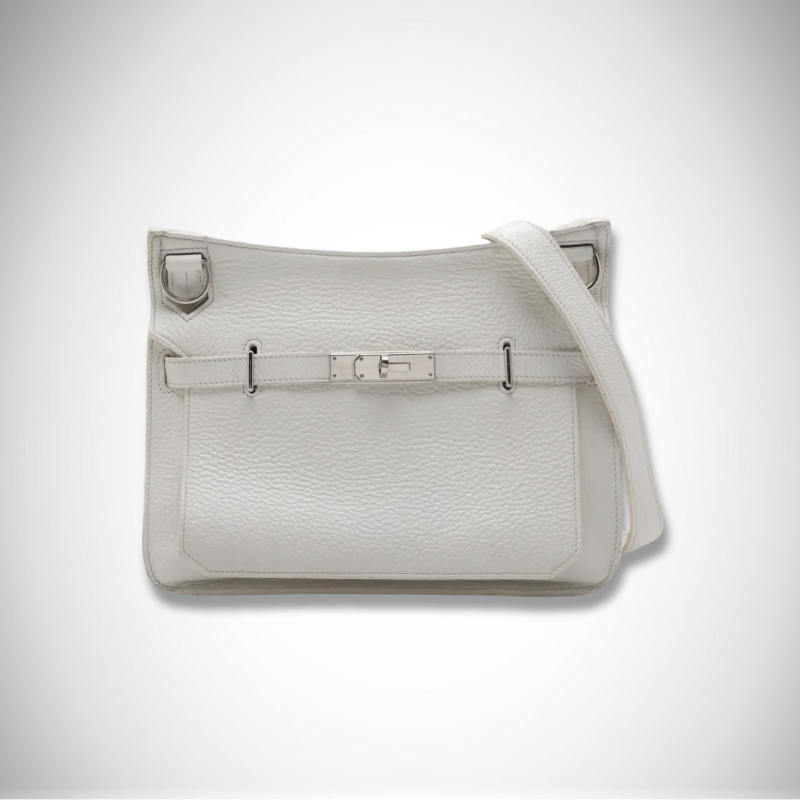 Hermès Jypsière 28 White Taurillon Clemence Leather Palladium Hardware