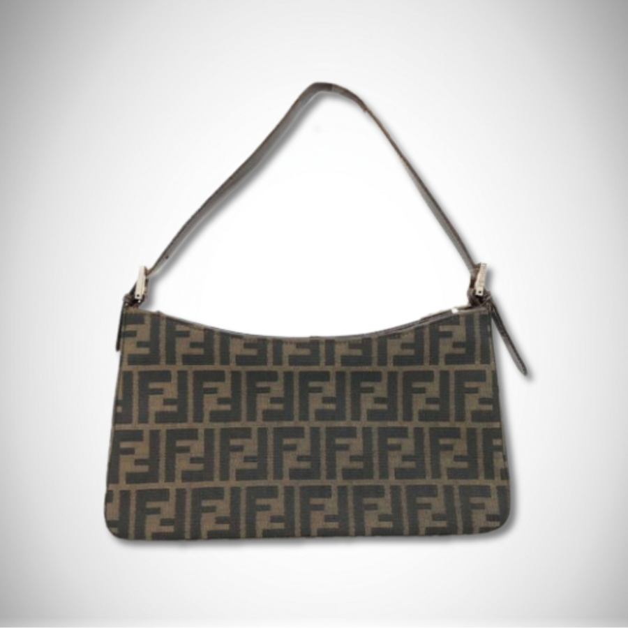 Fendi Vintage Zucca Canvas Baguette Shoulder Bag