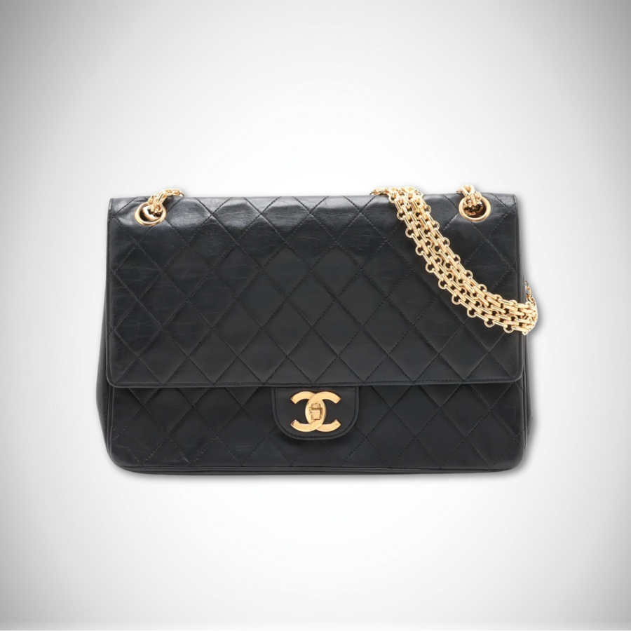 Chanel Vintage Medium Double Flap Double Chain Shoulder Bag (All-Chain Strap)