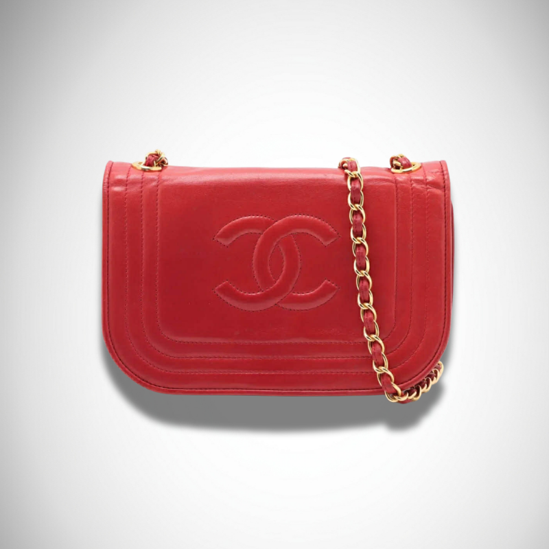 Chanel Caviar Quilted Timeless CC Shoulder Bag in Red