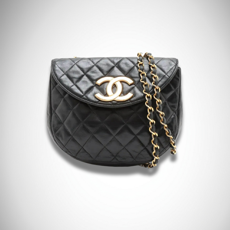 Chanel Vintage Matelassé Round Flap Bag